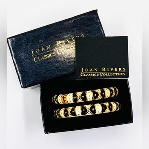 Joan Rivers Classics Collection Gold-Tone Bow Tie Hinged Bangle Bracelet Set